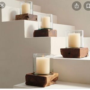 Pottery Barn Hurricane Candle Holders 2 NEW